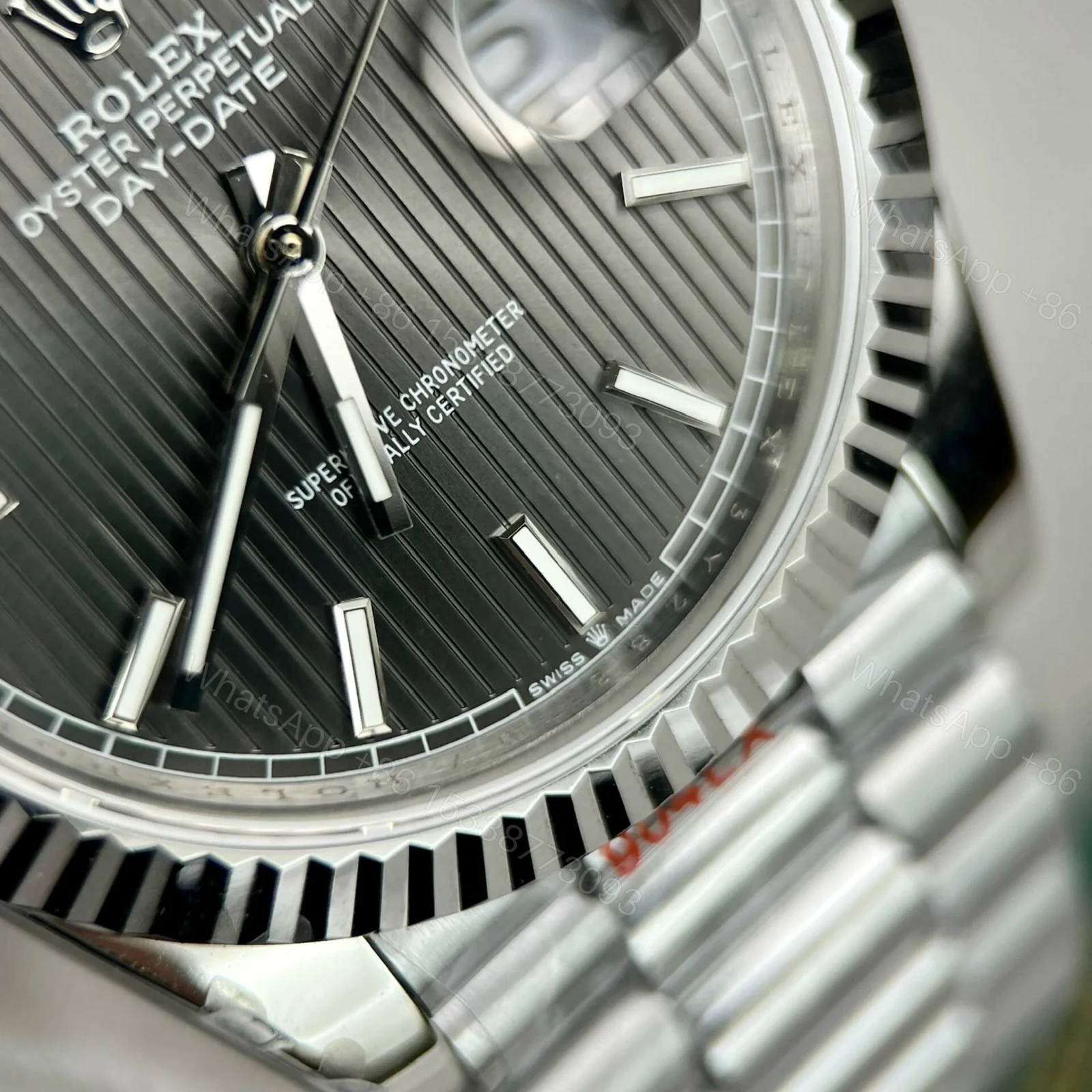 View 6 of Superclone Rolex Day-Date Grey Stick Tapestry Dial 228239-0002 40 mm