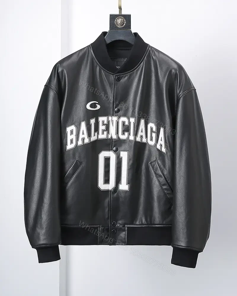 Bold Leather Varsity Jacket: Designer-Inspired, Luxe Texture, Durable — view 1