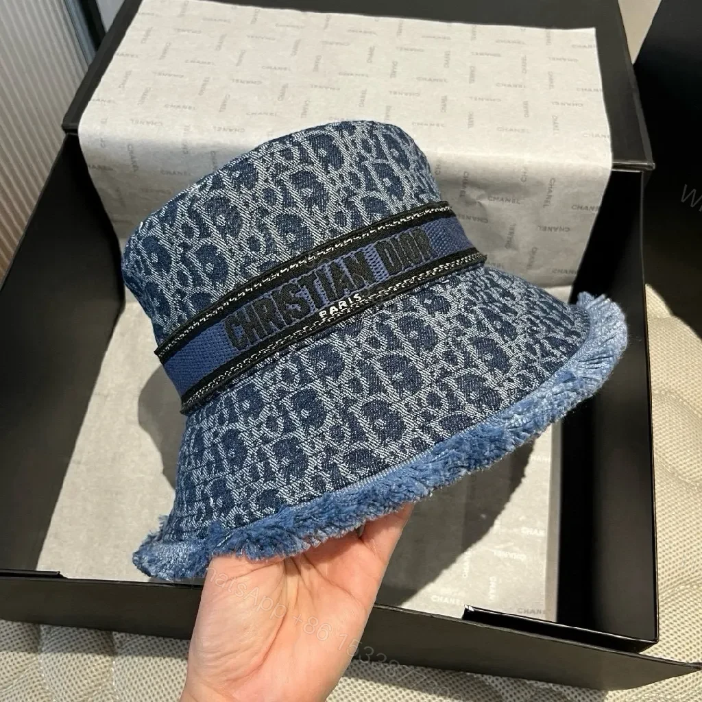 View 7 of Denim Textured Bucket Hat with Branding Band, Stylish, Unisex