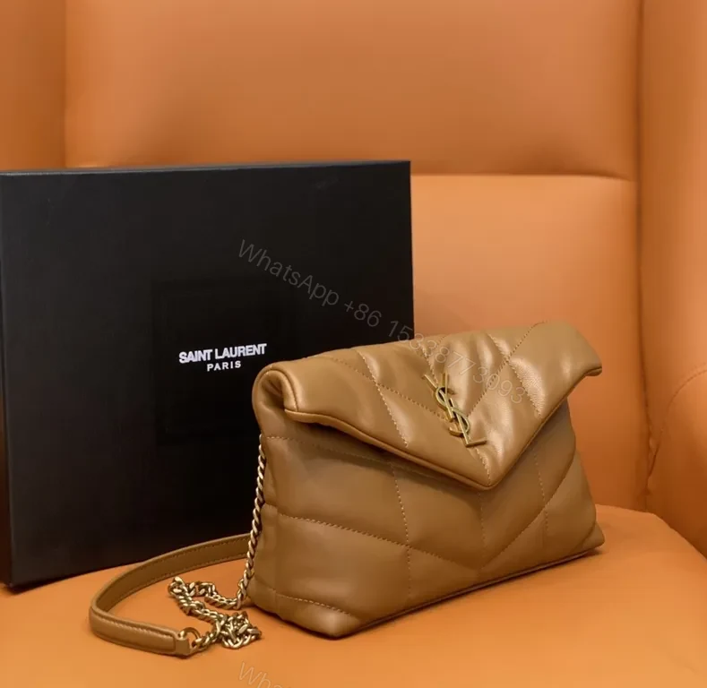 View 4 of Quilted Tan Calfskin Crossbody: Luxury, Subtle YSL-Inspired