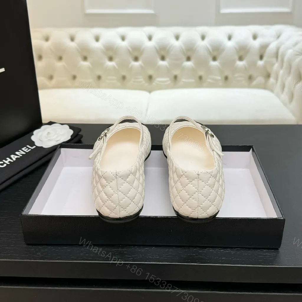 View 5 of Quilted Two-Tone Mary Jane Flats - All-Season Elegance
