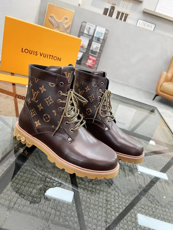 View 6 of Rich Leather Boots - Lux LV-Style, All-Season Comfort Boots