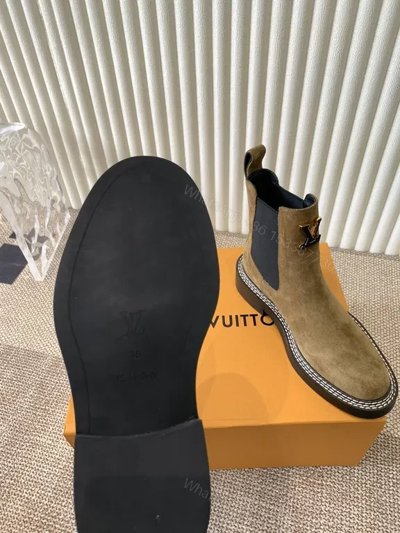 View 8 of Textured Chelsea Boot: Suede, LV Emblem, All-Weather Comfort