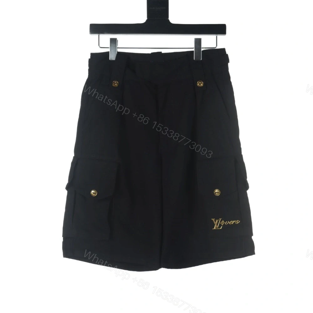 高仿LV*SS24系列1AFR0063金標LOGO工裝褲黑色 — view 1