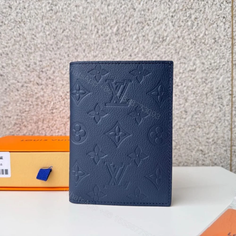 View 2 of Louis Vuitton Passport Cover Monogram Shadow Navy Blue 14Cm M14792