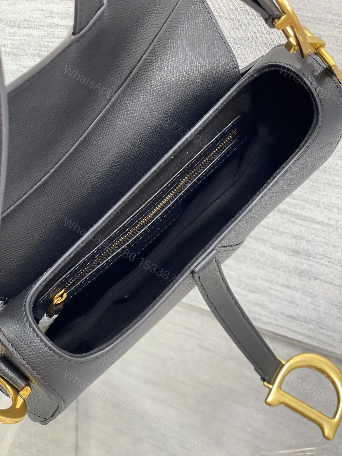 View 6 of Christian Dior Saddle Bag in Black Gold Hardware