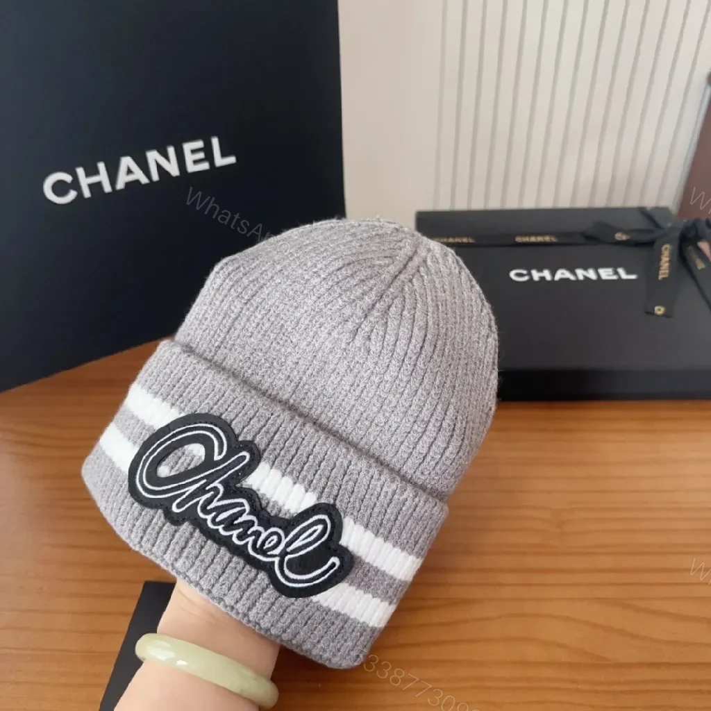 View 8 of Knit Beanie with Script Patch - Luxe Street Style Hat