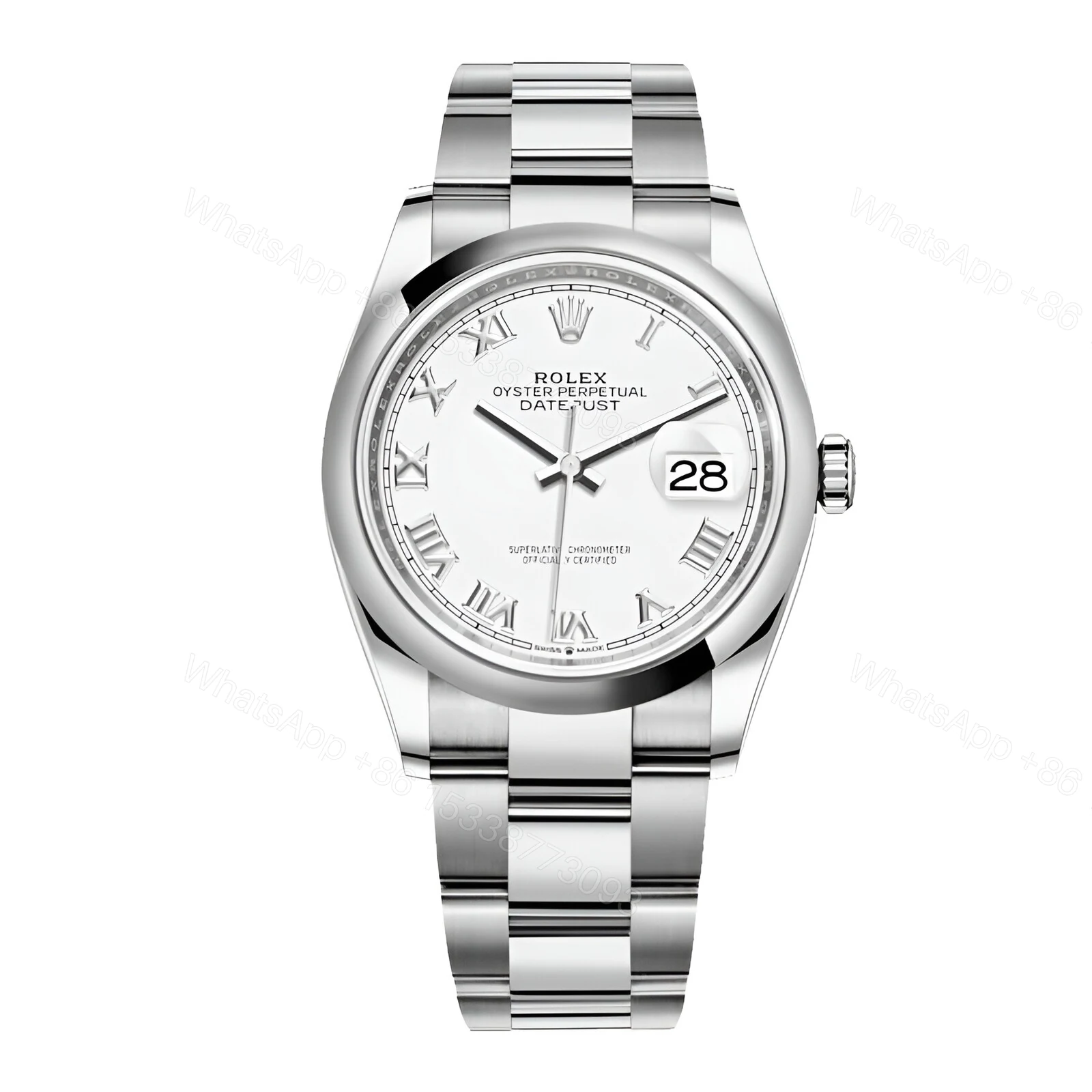Rolex Datejust 126200-0008 Oyster Steel White Dial Replica — view 1