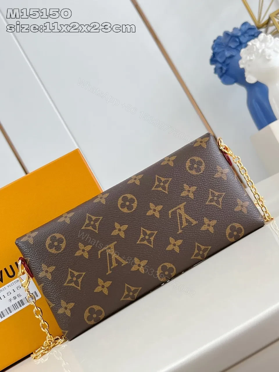 View 6 of Chic Monogram Canvas Bag with Gold Lock and Chain