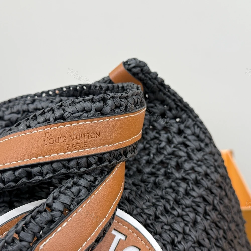 View 7 of Louis Vuitton Onthego MM Raffia Black 37Cm