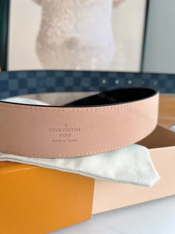 View 5 of Chic LV Damier Graphite Belt with Silver Buckle - 35mm Style