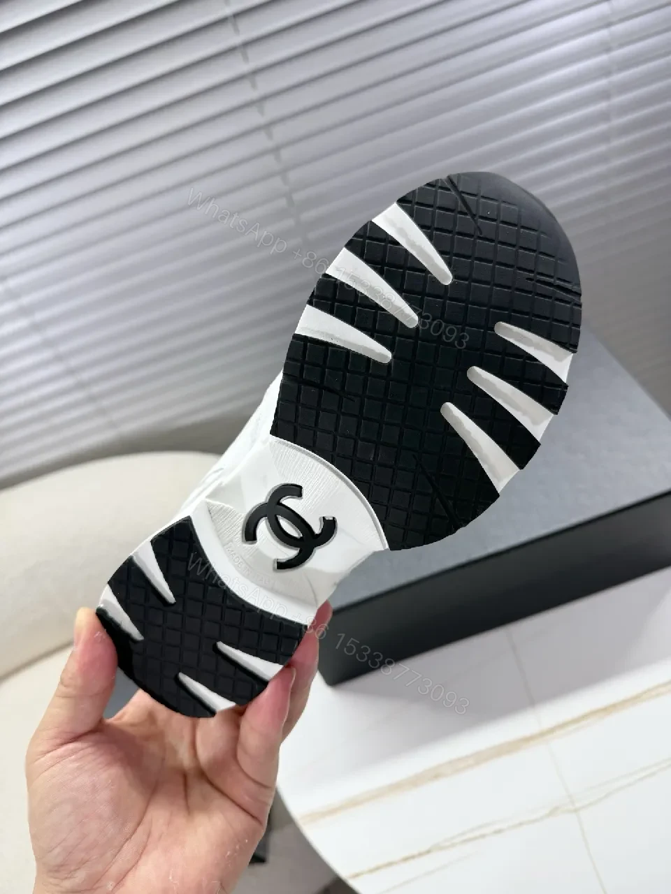 View 8 of White Leather Sneakers with Black Toe Cap – Luxury Casual Comfort