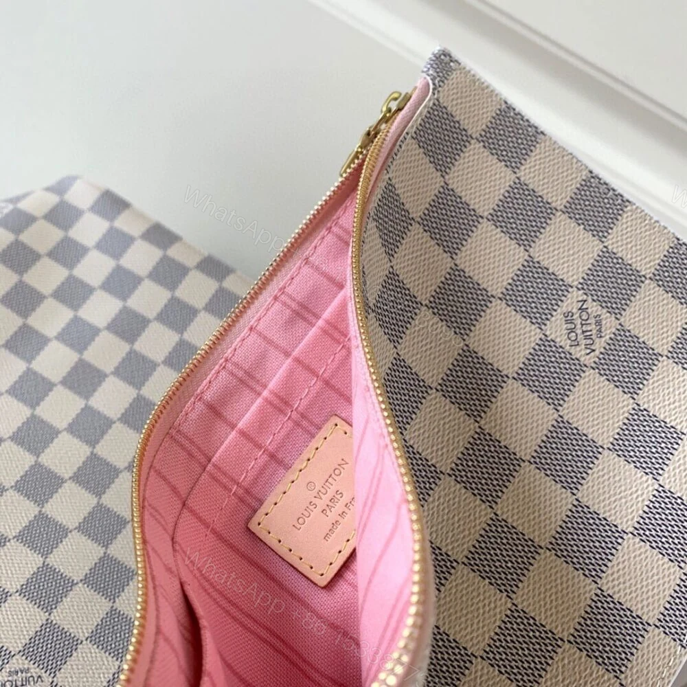 View 6 of Louis Vuitton Neverfull MM Damier Azur Pink 31Cm N41605