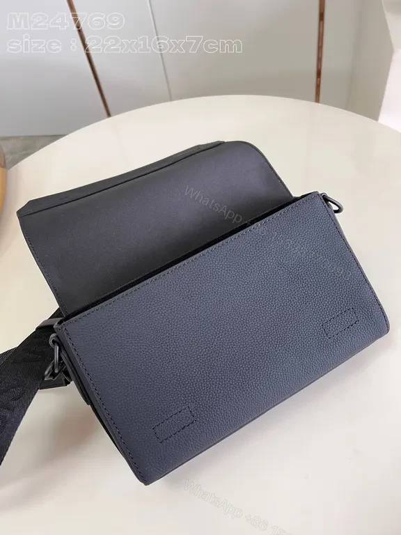 View 9 of Chic Compact Messenger: Luxury Leather, Subtle LV Emblem