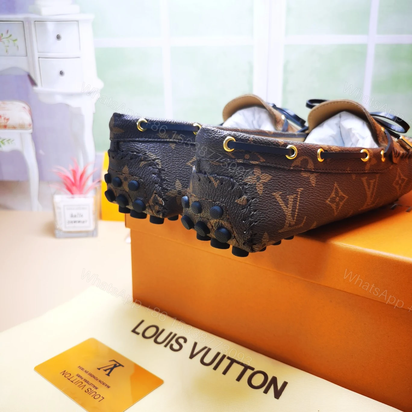 View 4 of LOUIS VUITTON GLORIA LOAFERS BROWN 1ABV23