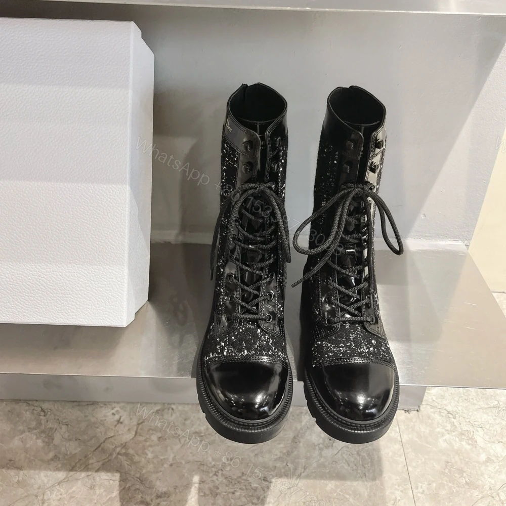 View 2 of 高仿Dior*D-Unit系列KDT132走秀款工裝中筒靴秋冬季黑色免檢版