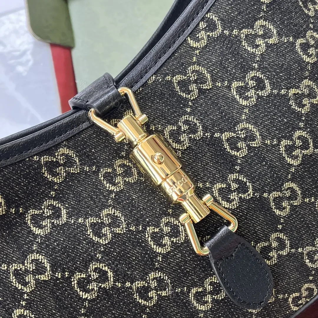View 8 of JACKIE 1961 SMALL HANDBAG IN BLACK YELLOW DENIM