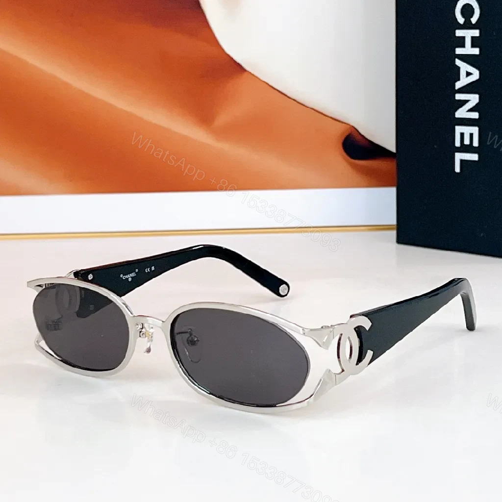 View 7 of Oval Sunglasses – Rose-Tinted, Semi-Rimless, Logo Detail