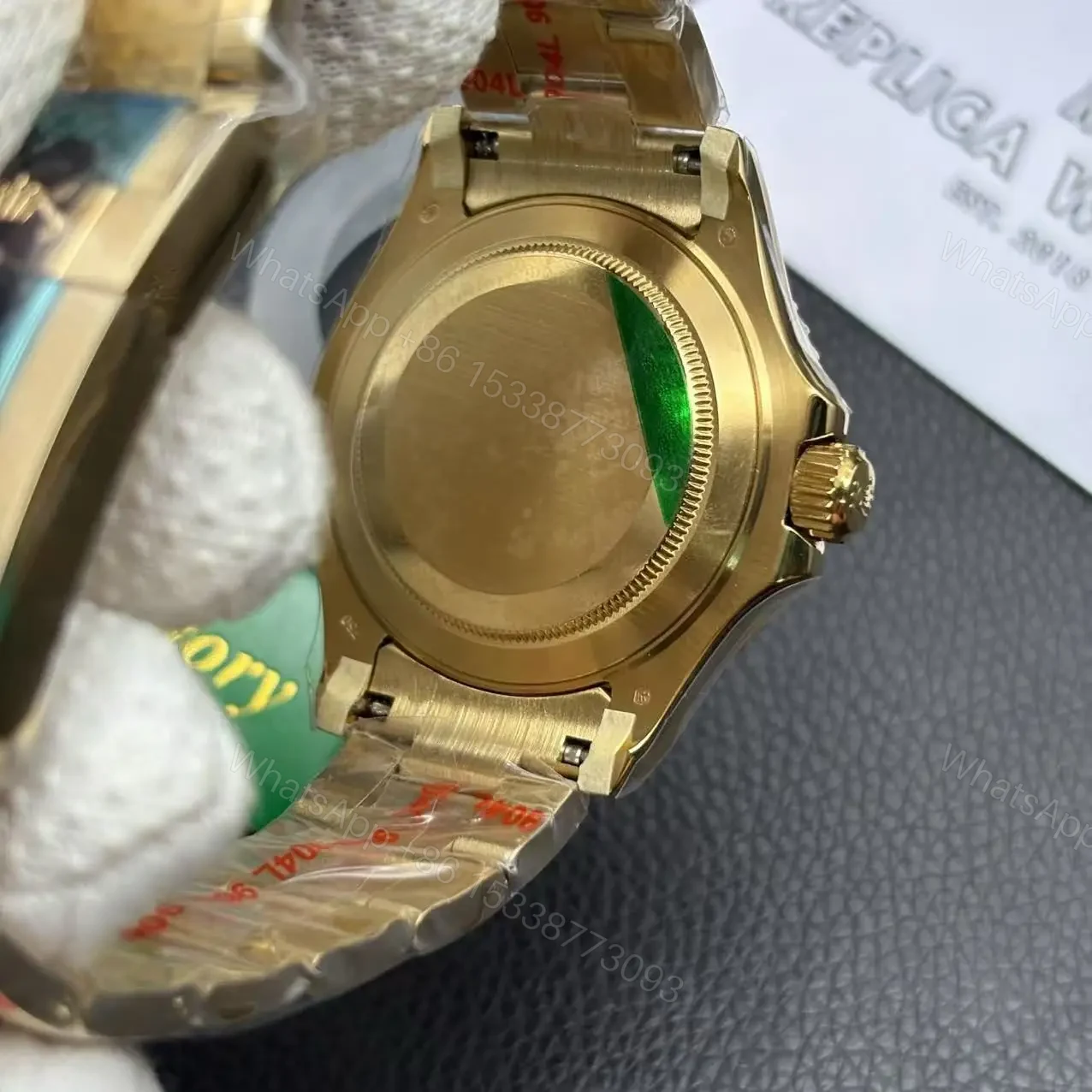 View 7 of Replica Rolex Yacht Master Full Gold White Dial