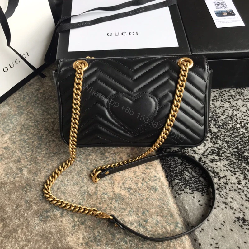 View 3 of Gucci GG Marmont Matelassé Mini Bag Black 22Cm