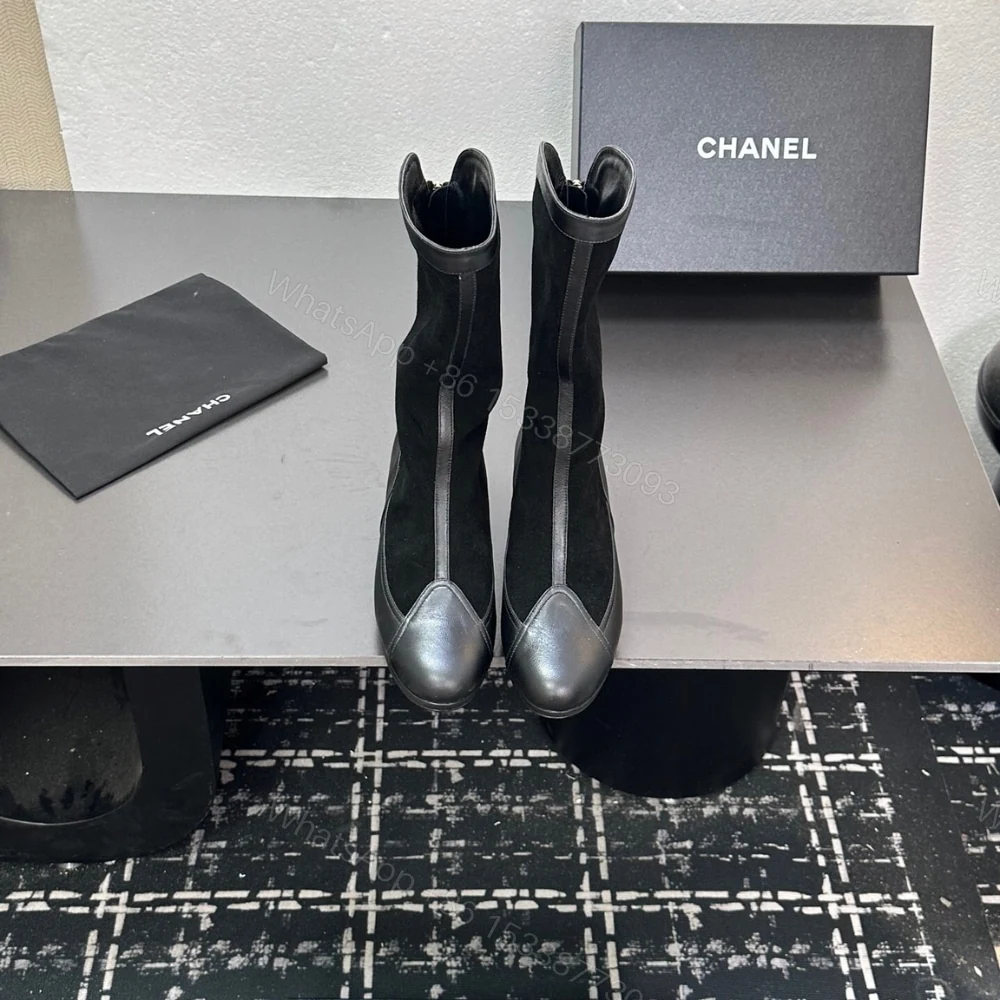View 4 of CHANEL MÉTIERS DART HIGH BOOTS BLACK G46591 B21102 94305