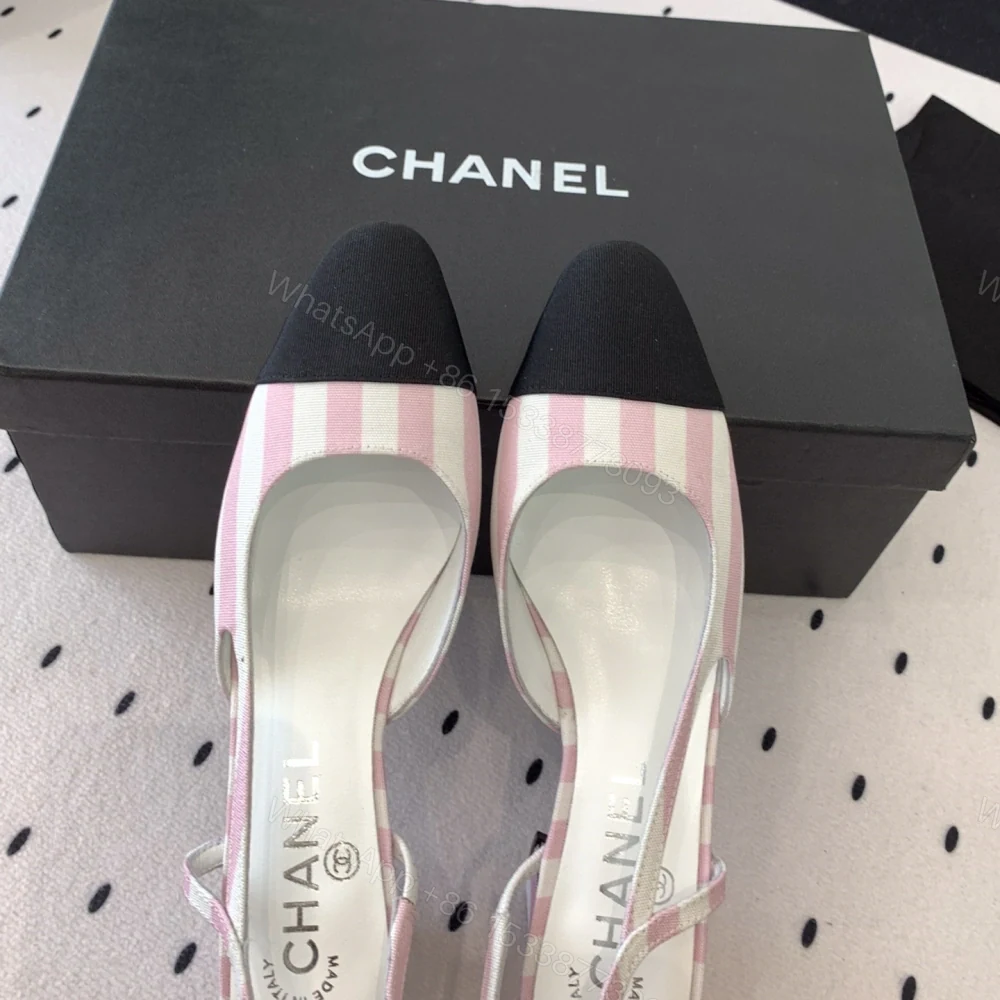 View 7 of 高仿Chanel*G31320A套腳露跟休閒單鞋粉色5.5CM免檢版