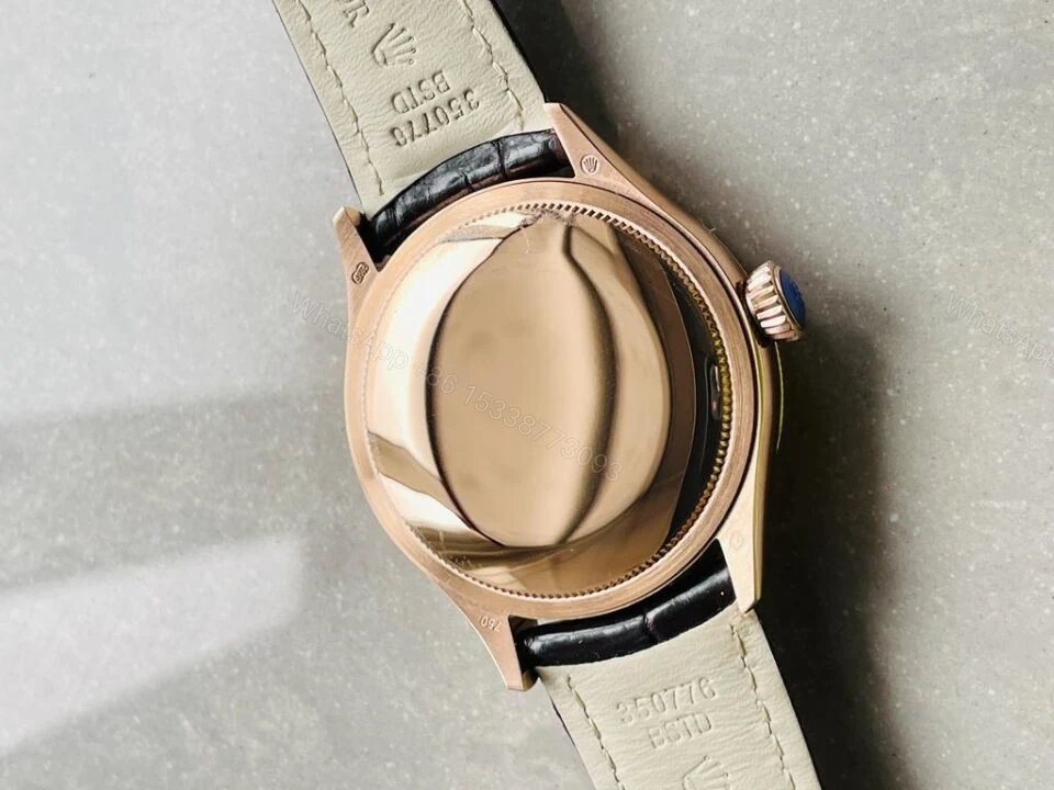 View 14 of Rolex Cellini Moonphase 50535 RG White Dial on Leather Strap Asia 3195 Mod