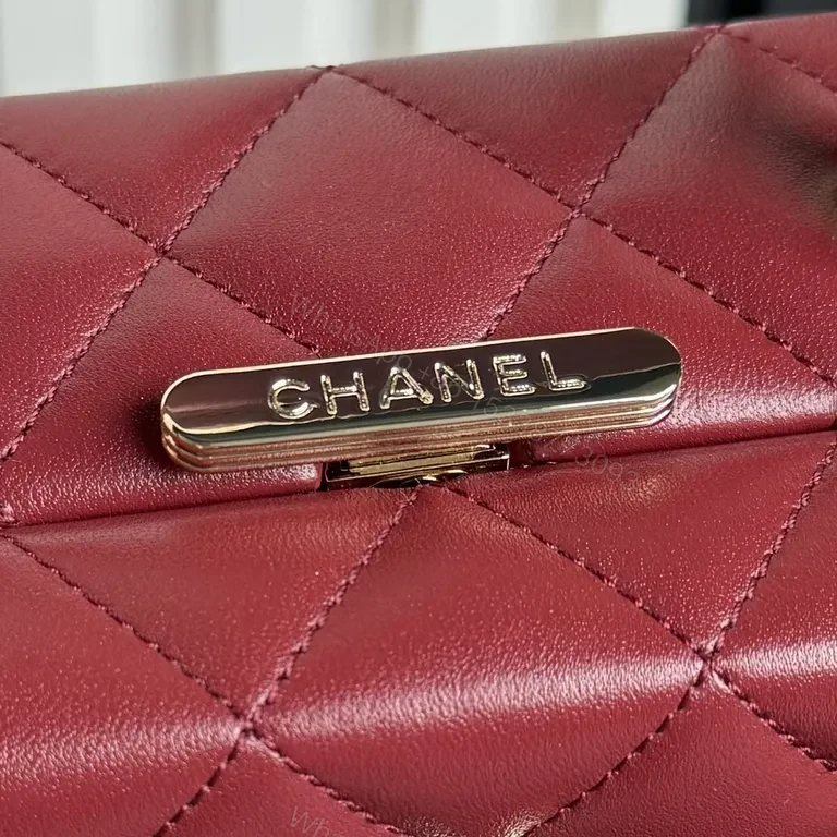 View 8 of Chic Quilted Crossbody Bag - Burgundy Leather Luxe