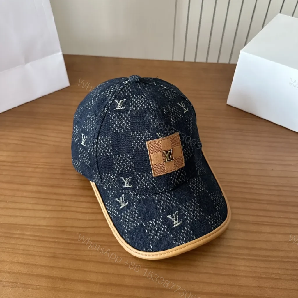 View 8 of Denim-Textured Cap: Subtle LV-Inspired, Travel-Ready Style