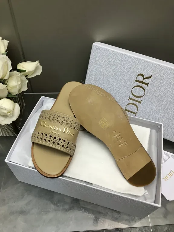 View 5 of Open-Top Luxury Sandals: Premium Leather, Perforated, Dior-Inspired