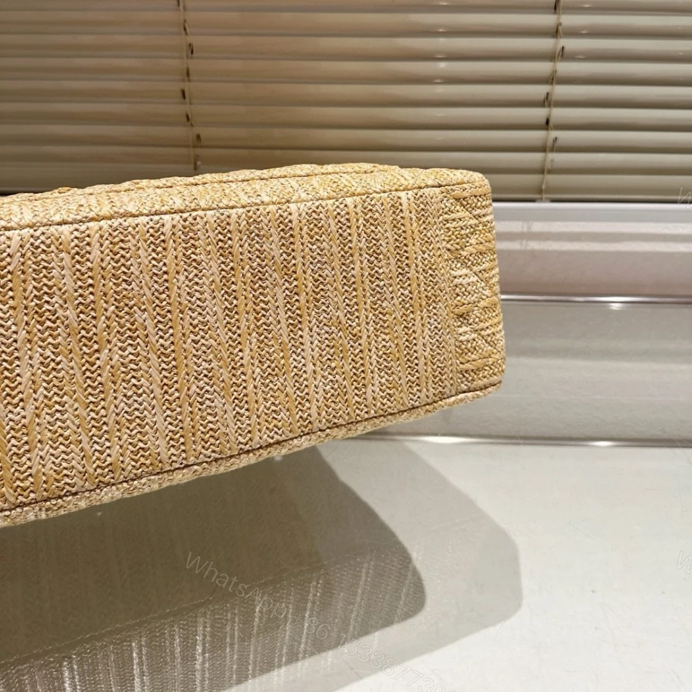 View 5 of Chanel Grand Shopping Tote Straw Bag 38Cm