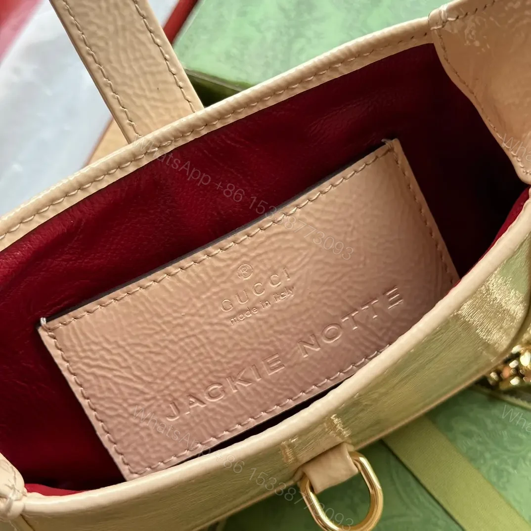 View 2 of JACKIE NOTTE MINI BAG 19 IN BEIGE CRACKED LACQUER