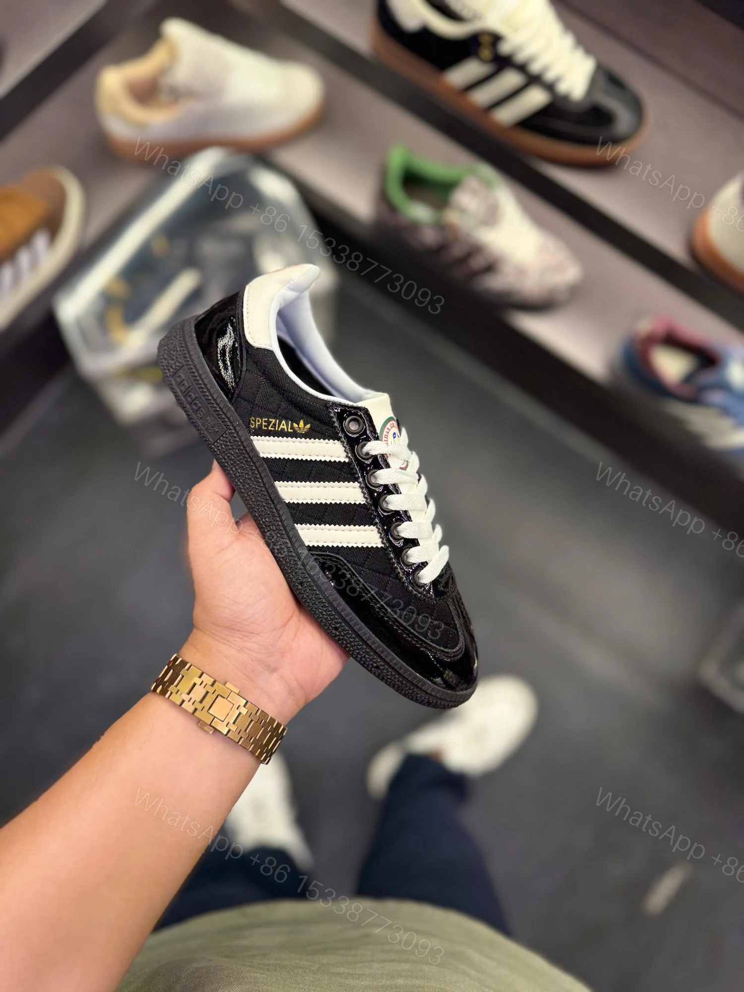 ADIDAS ORIGINALS HANDBALL SPEZIAL PATENT BLACK — view 1