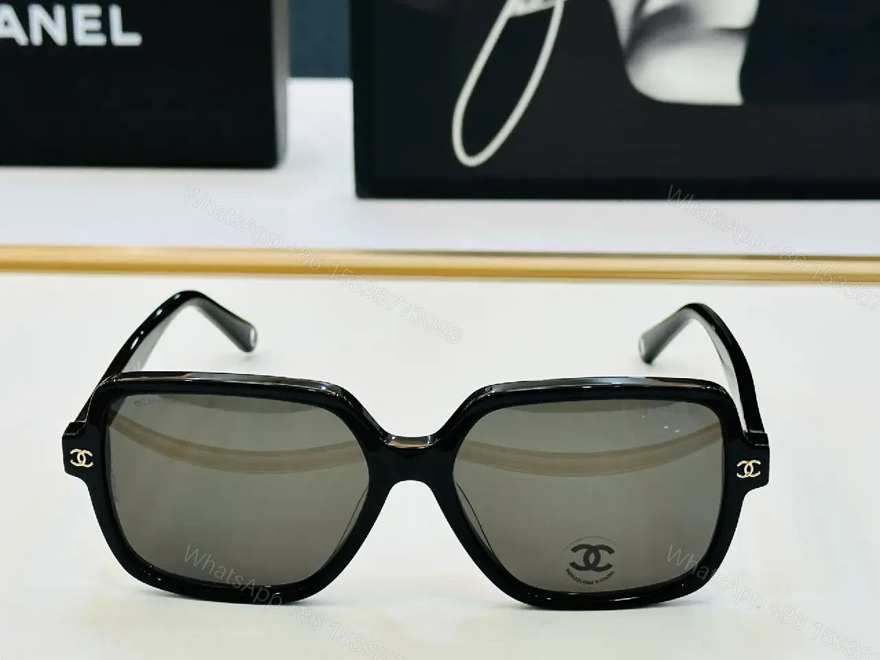 View 6 of Oversized Square Sunglasses – Green Lenses, Acetate, Luxe Comfort