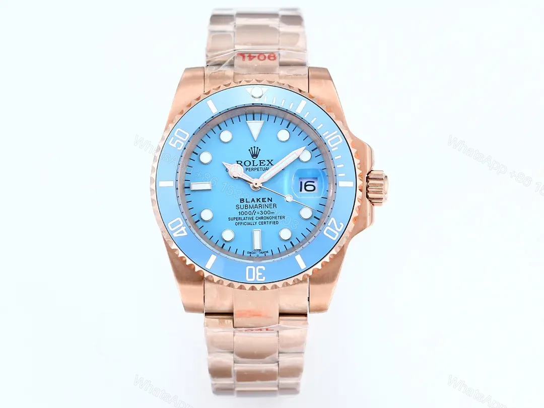 Rolex Submariner Tiffany Rose Gold replica 40MM Oyster Bracelet Edition RLX-SUB-TIFFANY-ROSEGOLD-40MM-OYSTER-BLAKEN — view 1