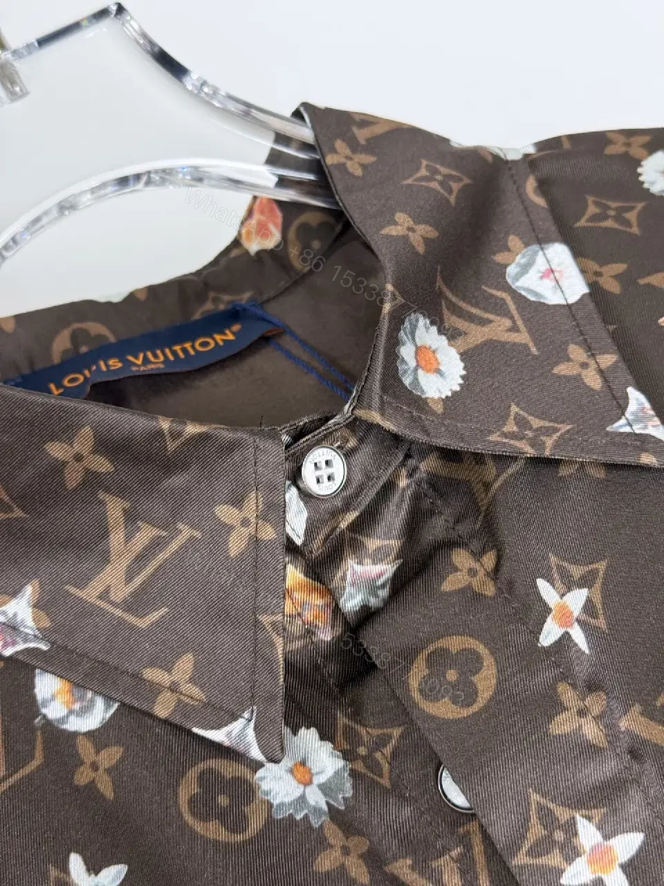 View 4 of Patterned Luxury Shirt-Jacket with LV-Inspired Print