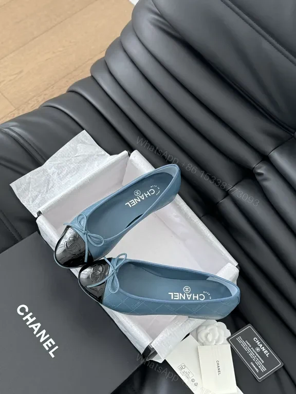 View 8 of Blue Luxe Flat: Subtle Shine Toe Cap - Everyday Chic Footwear