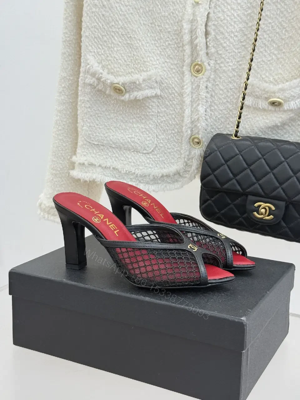 View 2 of Red Leather Modern Comfort Fit Mules
