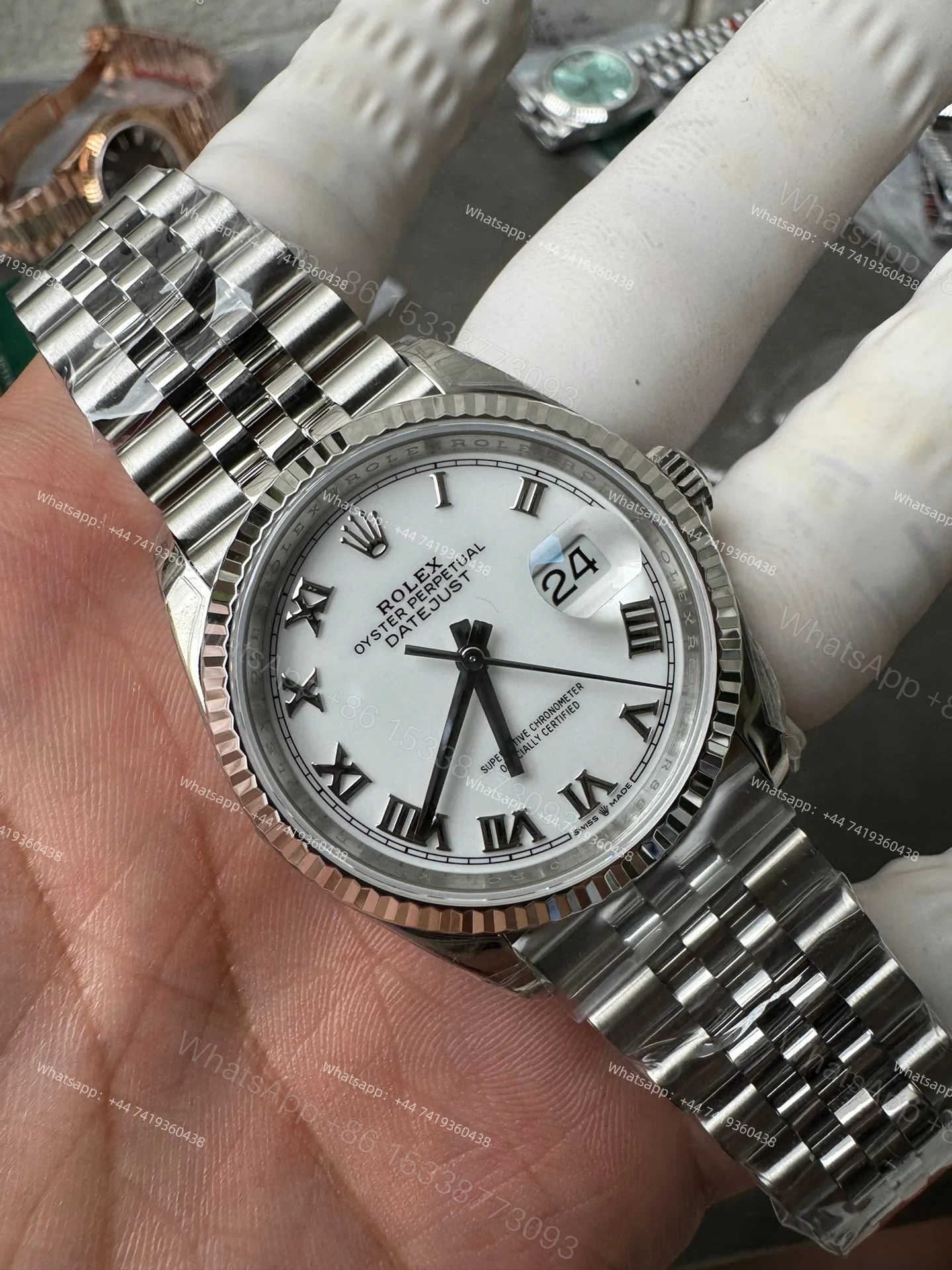 View 5 of Rolex Datejust M126234-0025 1:1 Replica White Dial Roman Jubilee 36MM 3235 Movement Super Clone Watch