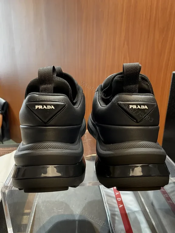 View 9 of Prada Black Leather Platform Sneaker â€“ All-Day Comfort