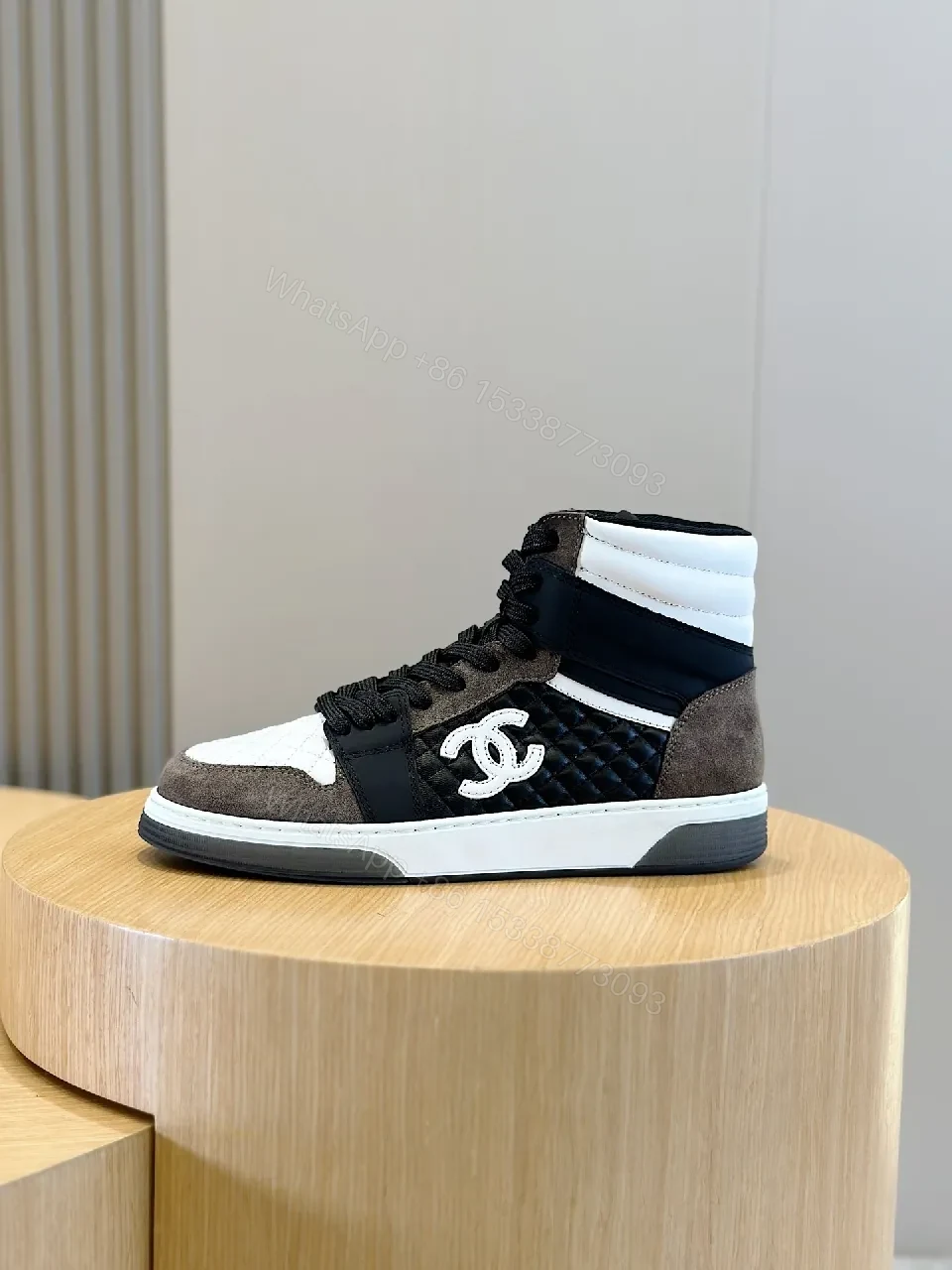 View 6 of Textured Luxe High-Top Sneaker: Bold Logo, Cushioned Comfort