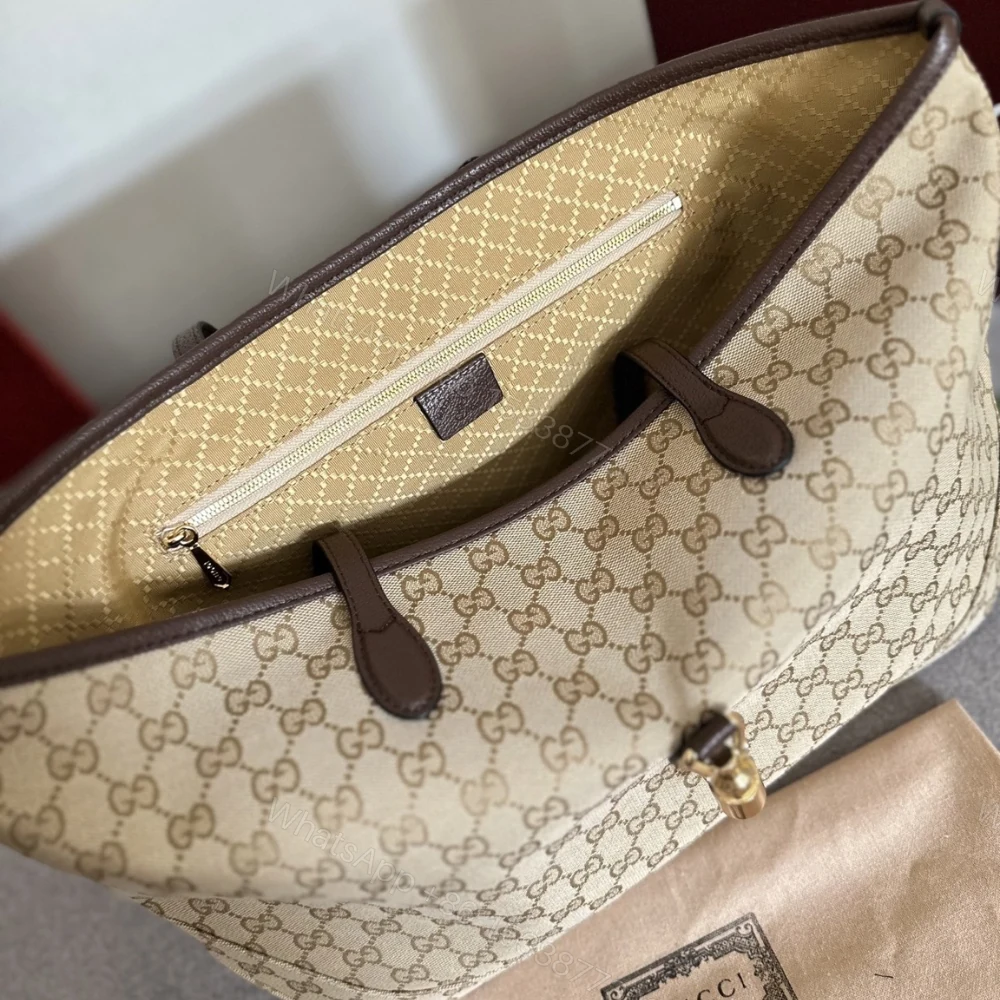 View 7 of Gucci Jackie Large Tote Bag Sand And Dark Brown 45Cm