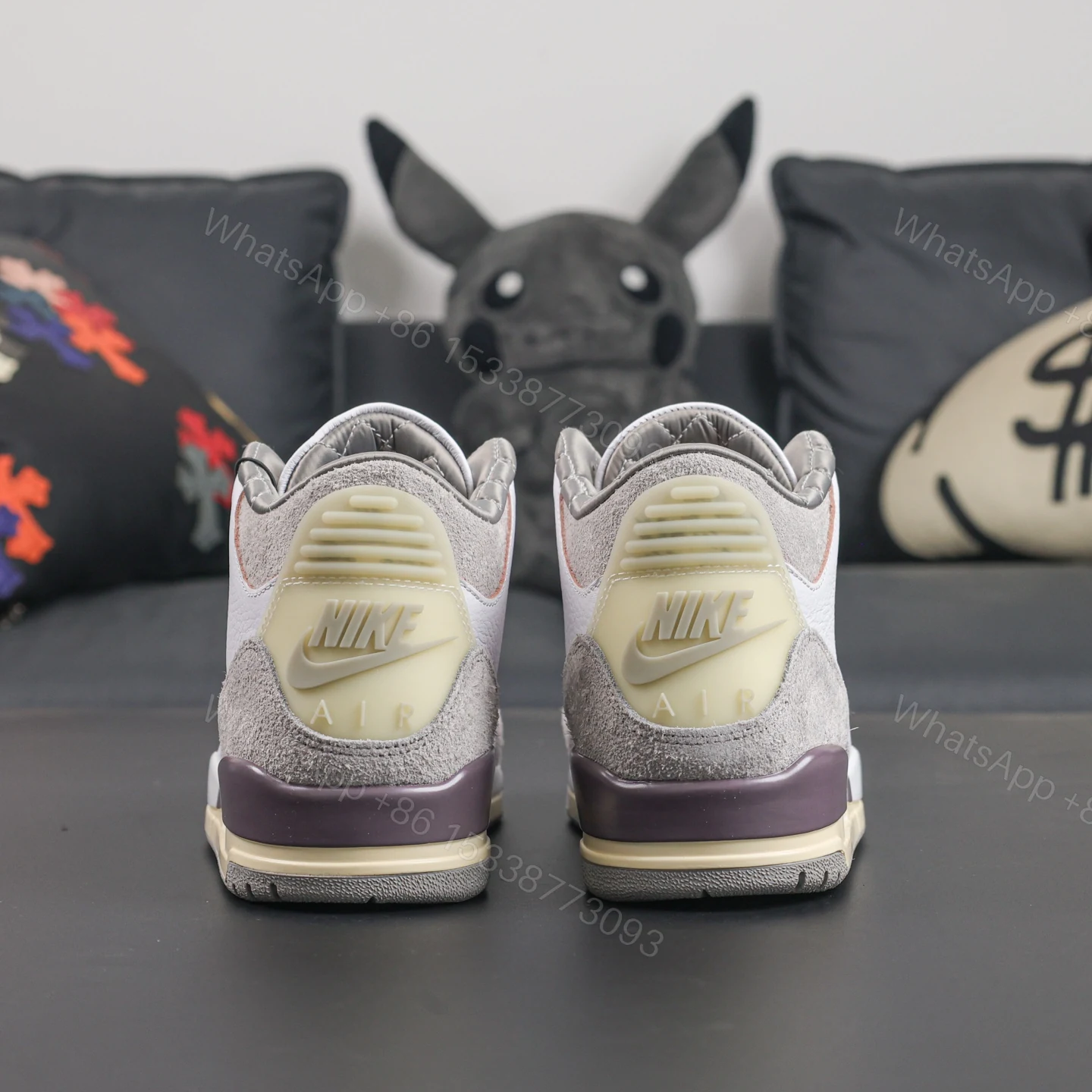 View 6 of A MA MANIÉRE x AIR JORDAN 3 RETRO “Medium Grey” Reps