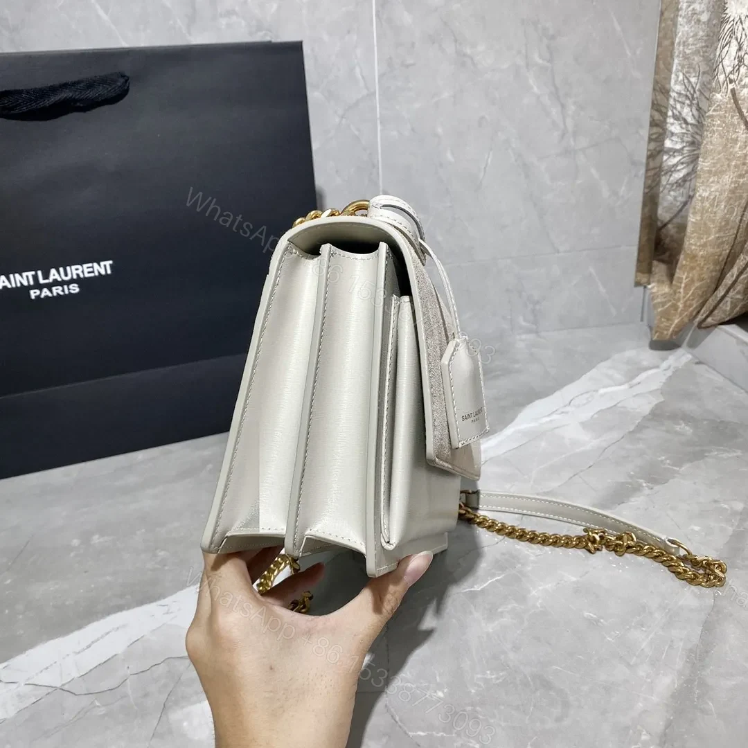 View 5 of Saint Laurent Sunset Shoulder Bag ‘Sea Salt’