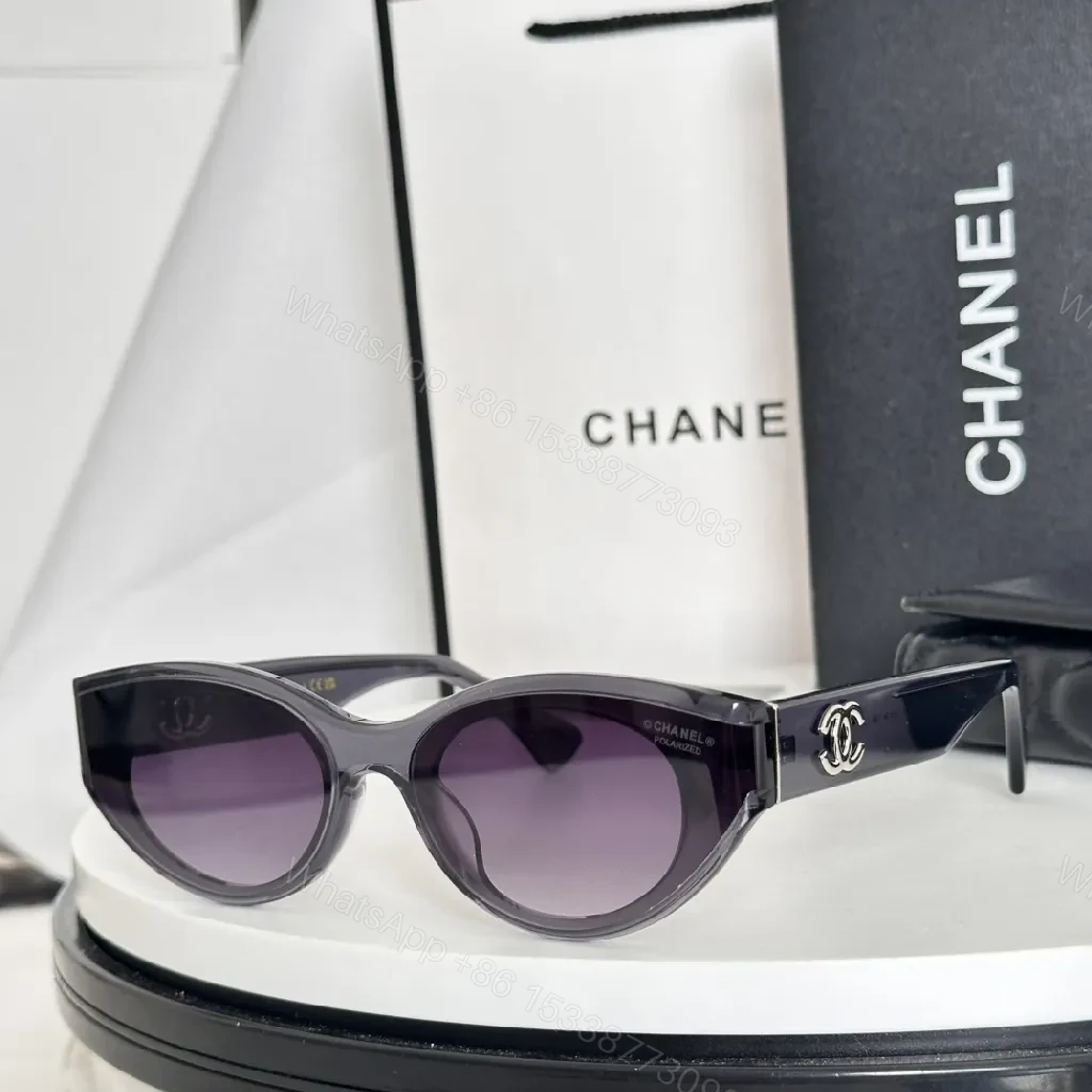 View 5 of Blue Acetate Round-Frame Sunglasses, Gold Accents, Polarized Lens