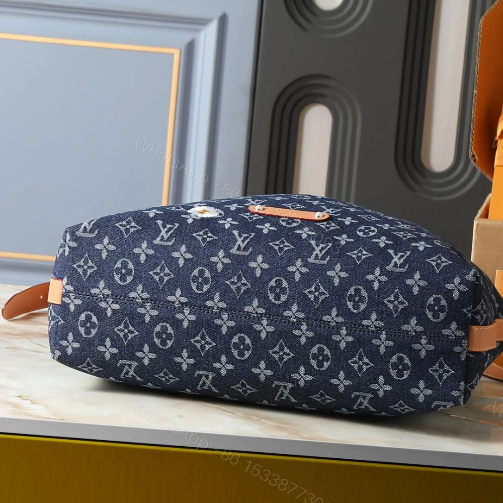 View 5 of Louis Vuitton Vagabond Hobo Denim Blue 48Cm M27555