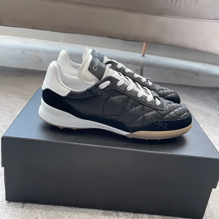 View 2 of Textured Quilted Chanel-Accented High-Tops: Luxury Sneakers