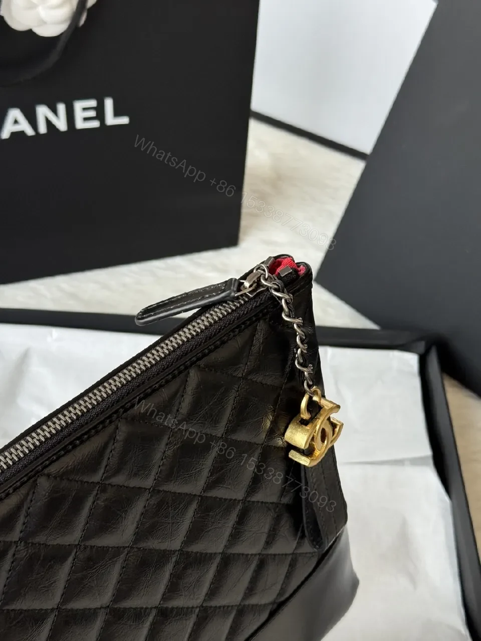 View 5 of Quilted Leather Wristlet: Modern Luxury, Compact Chic