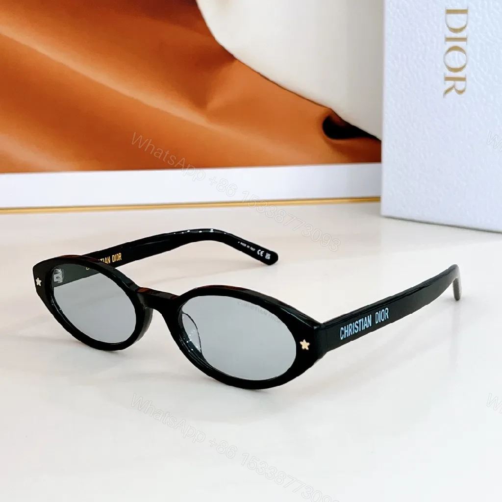 Chic Round Sunglasses, Black Acetate, Signature Detailing, UV400 Protection, Sunglasses — view 1