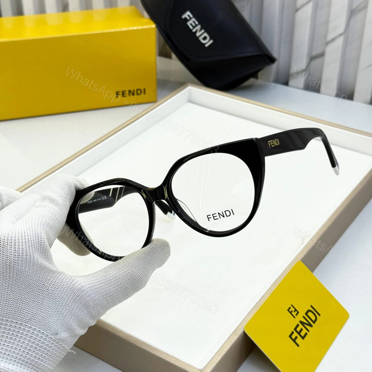 View 2 of Fendi Cateye Black Eyeglasses – One Size
